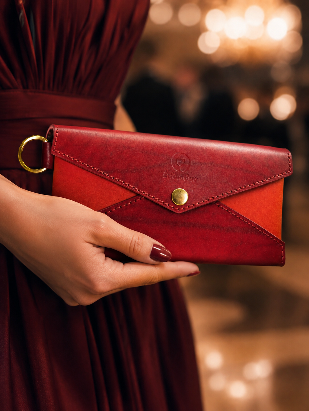 Amélie – Kompaktes Leder-Portemonnaie mit Ring
