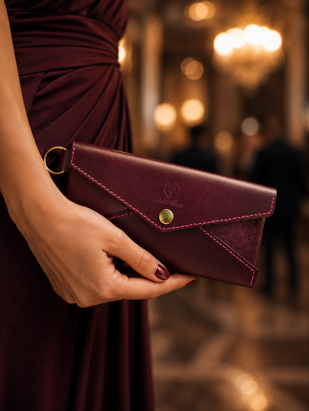 Amélie – Kompaktes Leder-Portemonnaie mit Ring