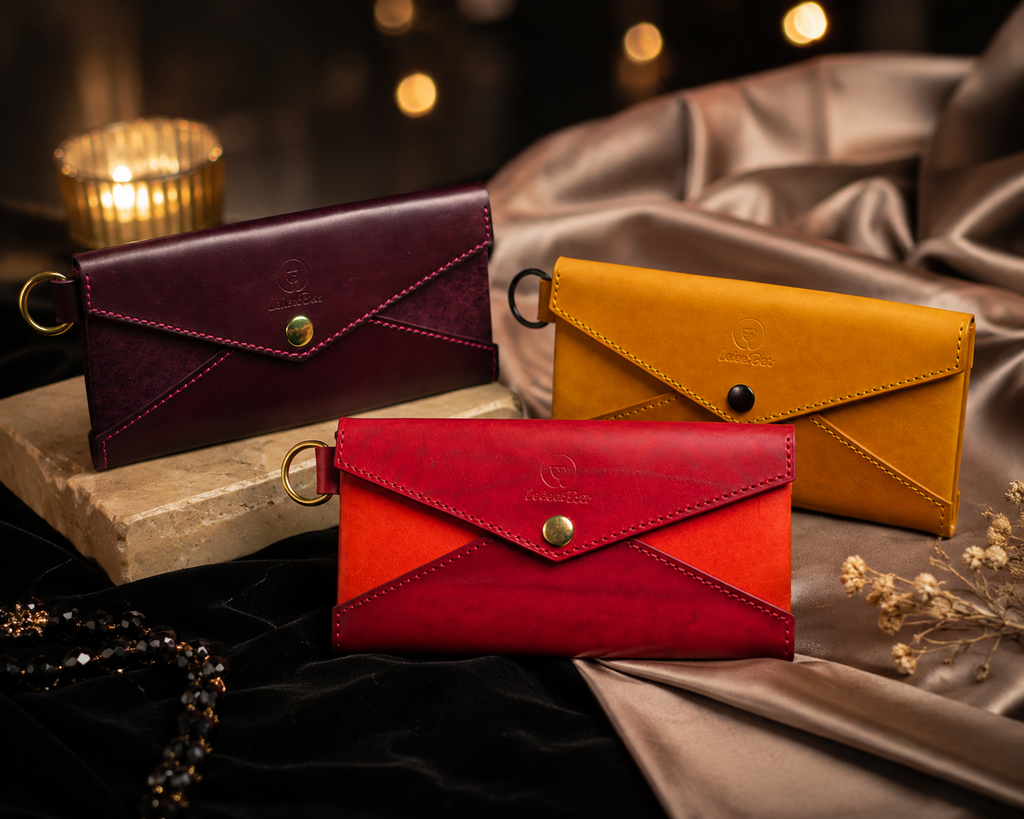 Amélie – Kompaktes Leder-Portemonnaie mit Ring