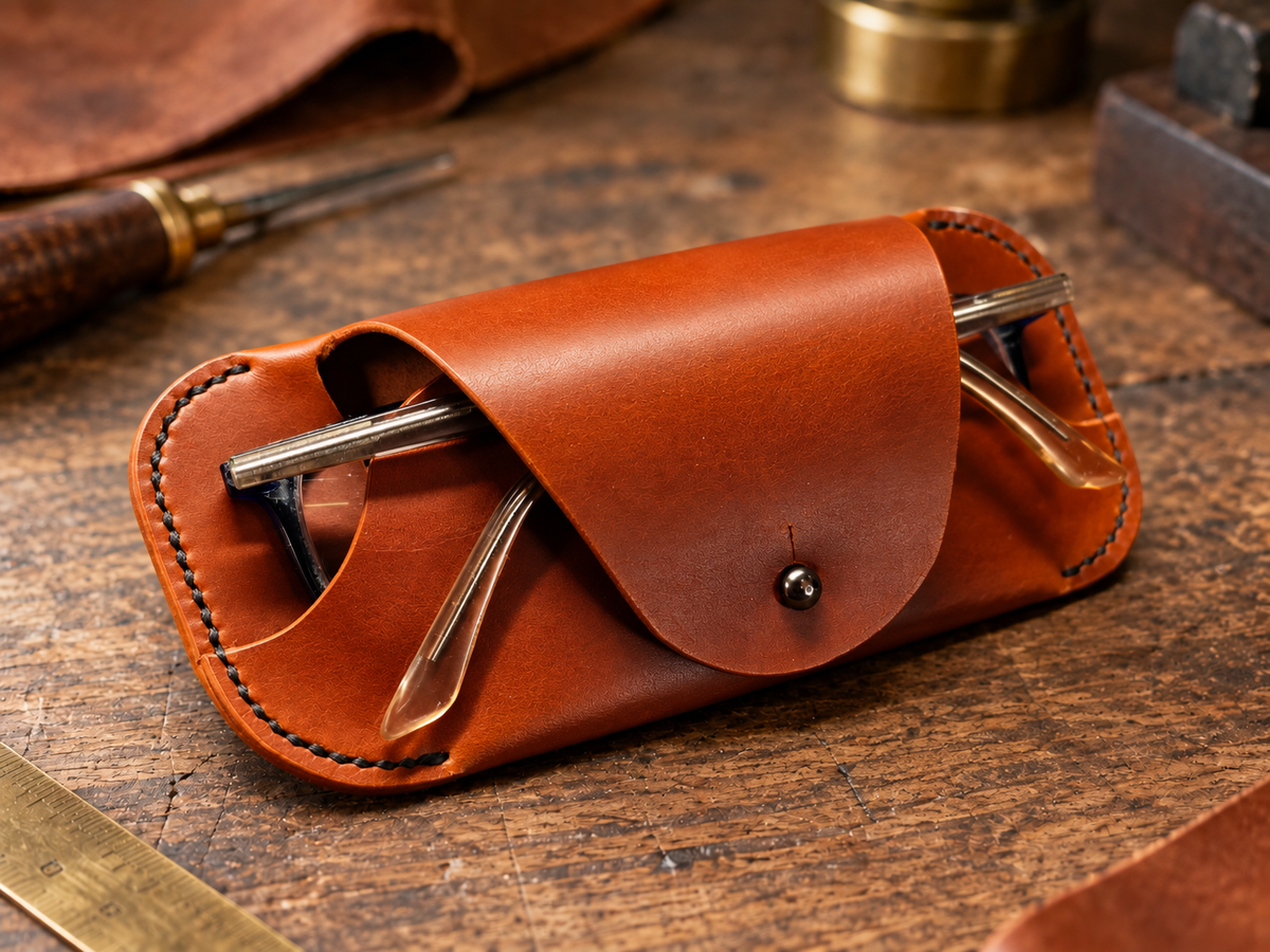 Brillenetui aus echtem Leder - Handgefertigtes Etui für Brille & Sonnenbrille