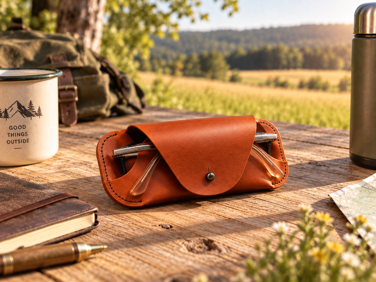 Brillenetui aus echtem Leder - Handgefertigtes Etui für Brille & Sonnenbrille