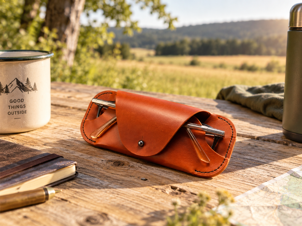 Brillenetui aus echtem Leder - Handgefertigtes Etui für Brille & Sonnenbrille
