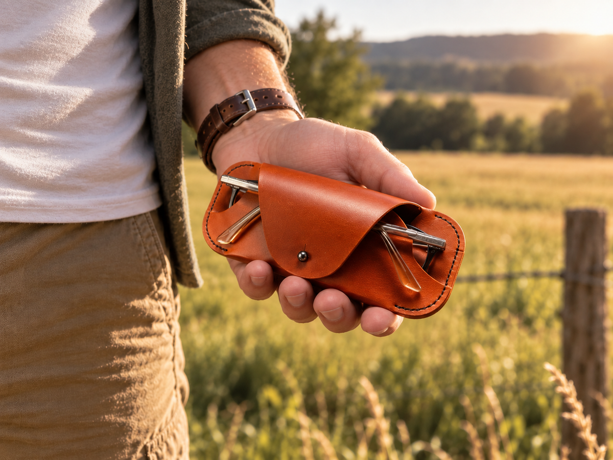 Brillenetui aus echtem Leder - Handgefertigtes Etui für Brille & Sonnenbrille