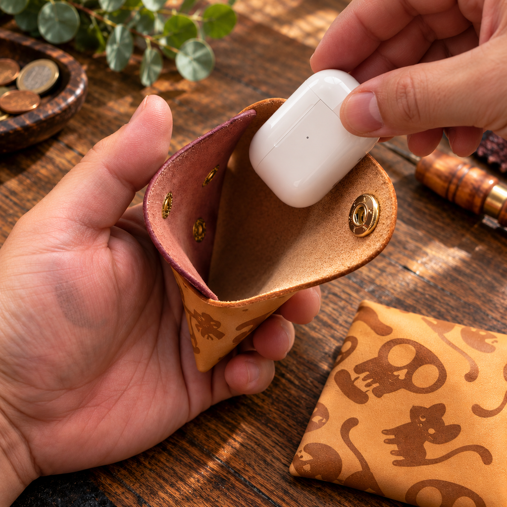 Handgefertigte Leder-Münztasche aus Pueblo Leder – mit Musterwahl | LederBar
